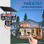 Vextron™ 4G SIM Card Solar Security Camera (Triple-Lens &amp; 360° Vision)