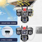 Vextron™ 4G SIM Card Solar Security Camera (Triple-Lens &amp; 360° Vision)