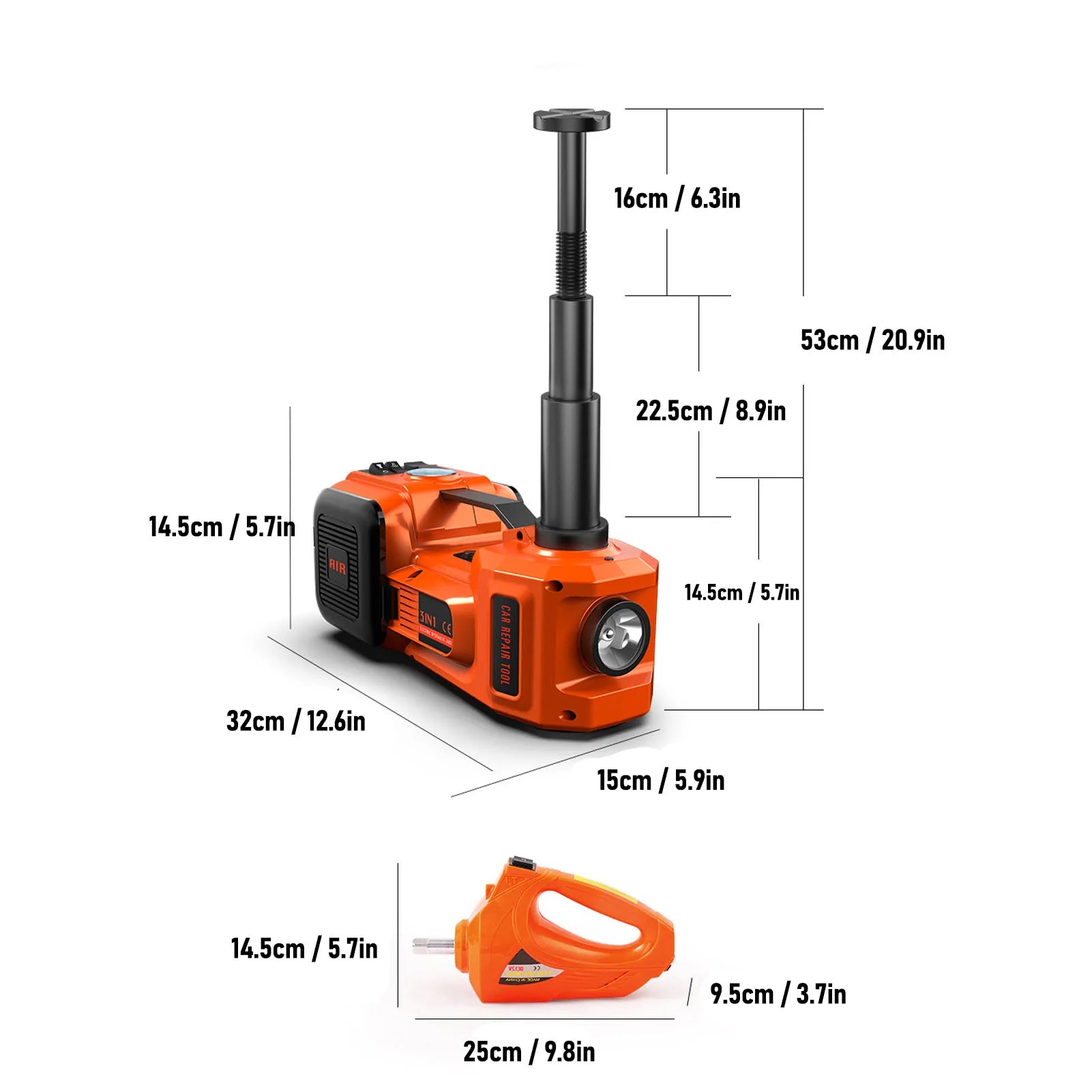 Vextron™ 3-in-1 Electric Car Jack Kit — 5-Tonne Heavy-Duty Roadside Rescue