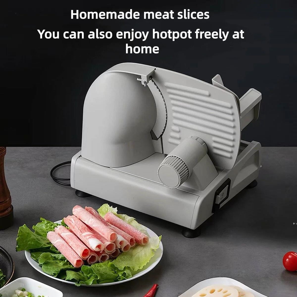 Vextron™ Professional Electric Meat & Food Slicer (190mm Stainless Steel Blade)